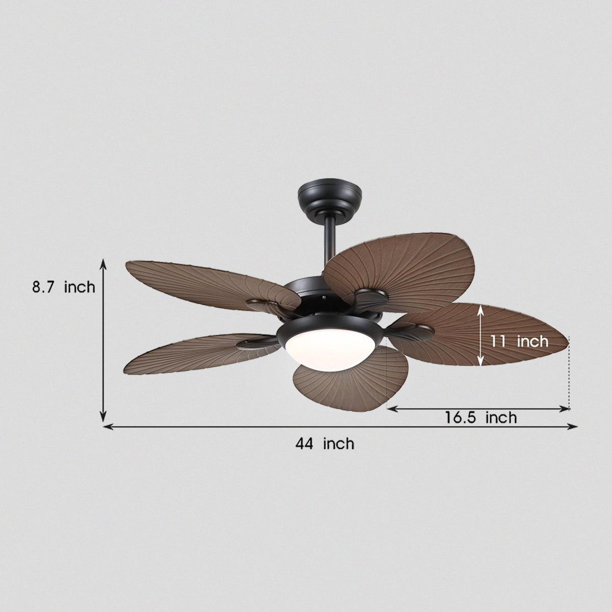 Retro Banana Leaf Shaped Blade Ceiling Fan Lamp 44" - Joyfuzzy