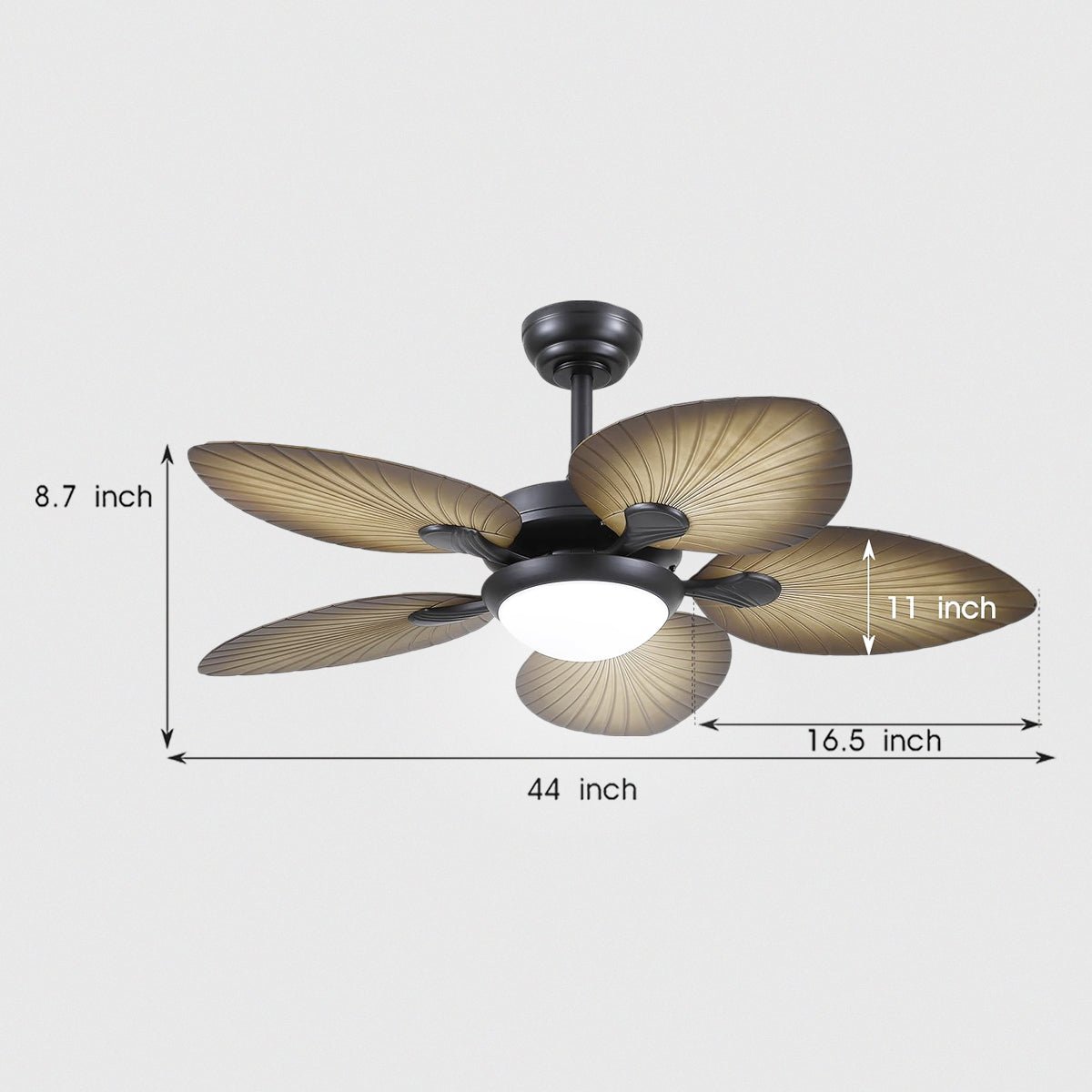 Retro Banana Leaf Shaped Blade Ceiling Fan Lamp 44" - Joyfuzzy