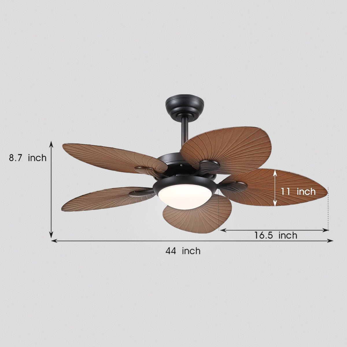 Retro Banana Leaf Shaped Blade Ceiling Fan Lamp 44" - Joyfuzzy