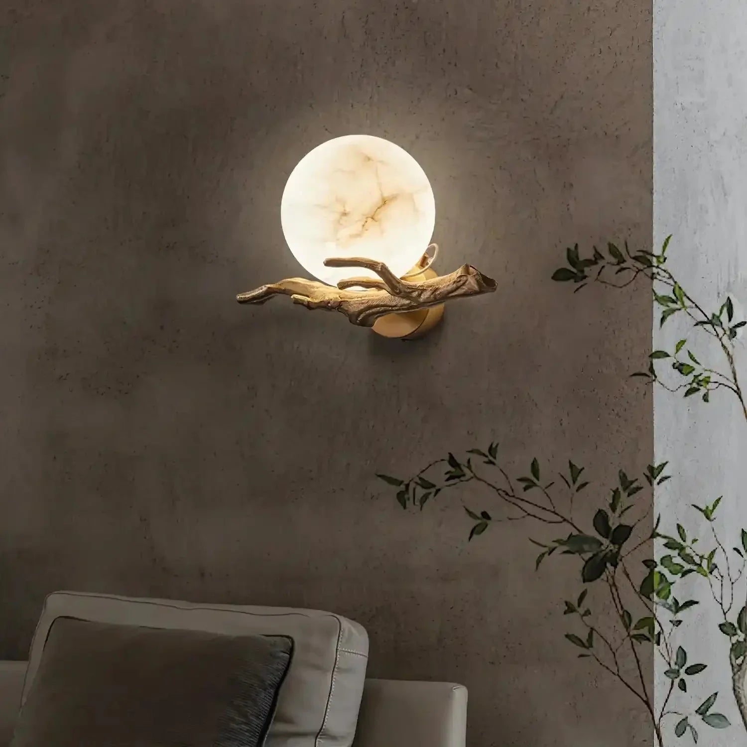 Retro Twigs Alabaster Wall Lamp - Joyfuzzy