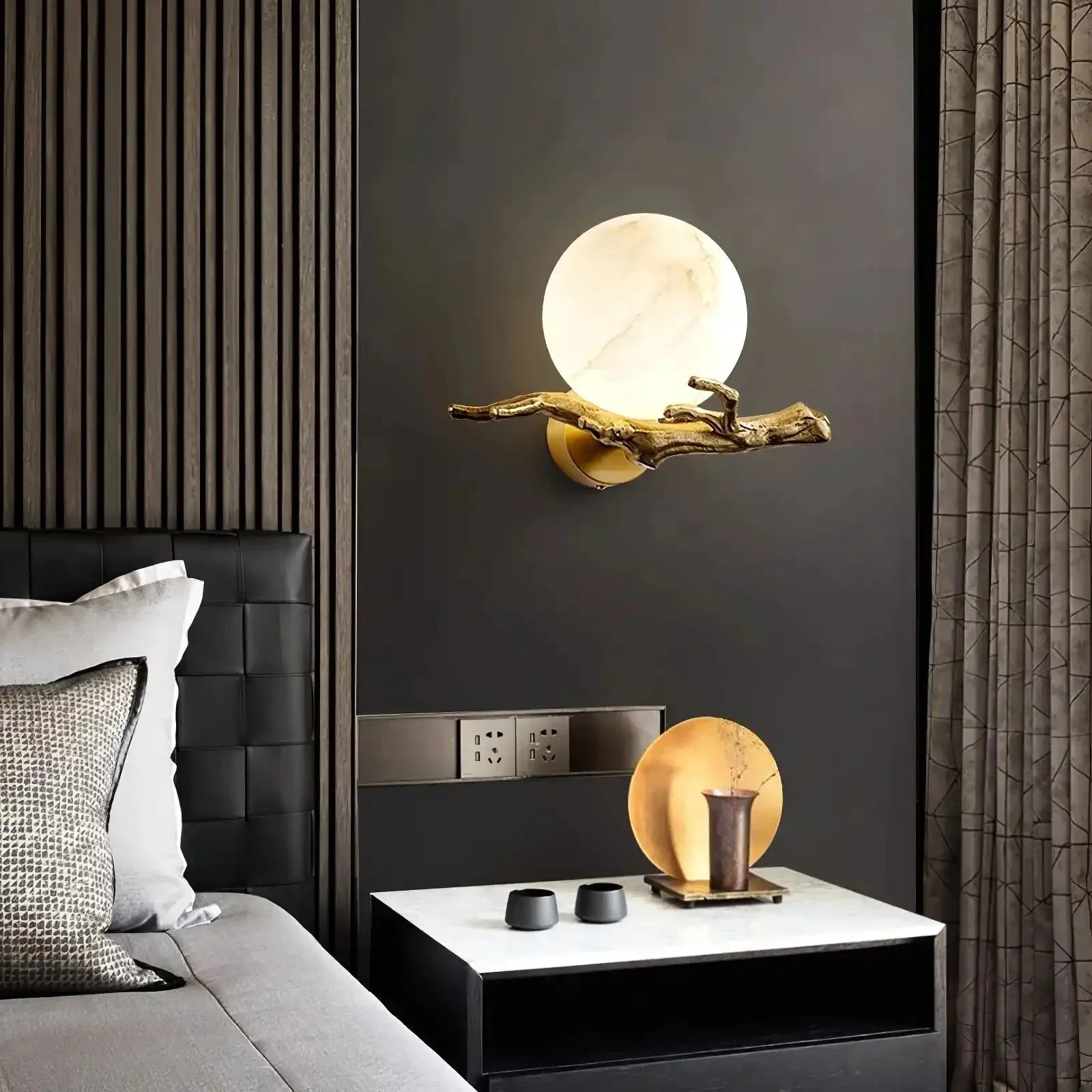 Retro Twigs Alabaster Wall Lamp - Joyfuzzy