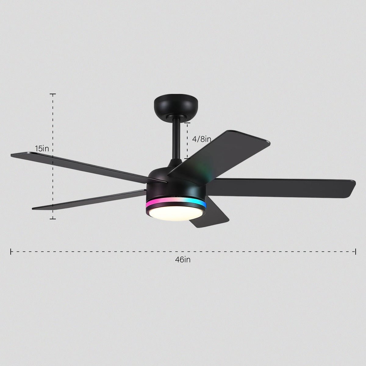 RGB Modern Black Ceiling Fan Light - Joyfuzzy