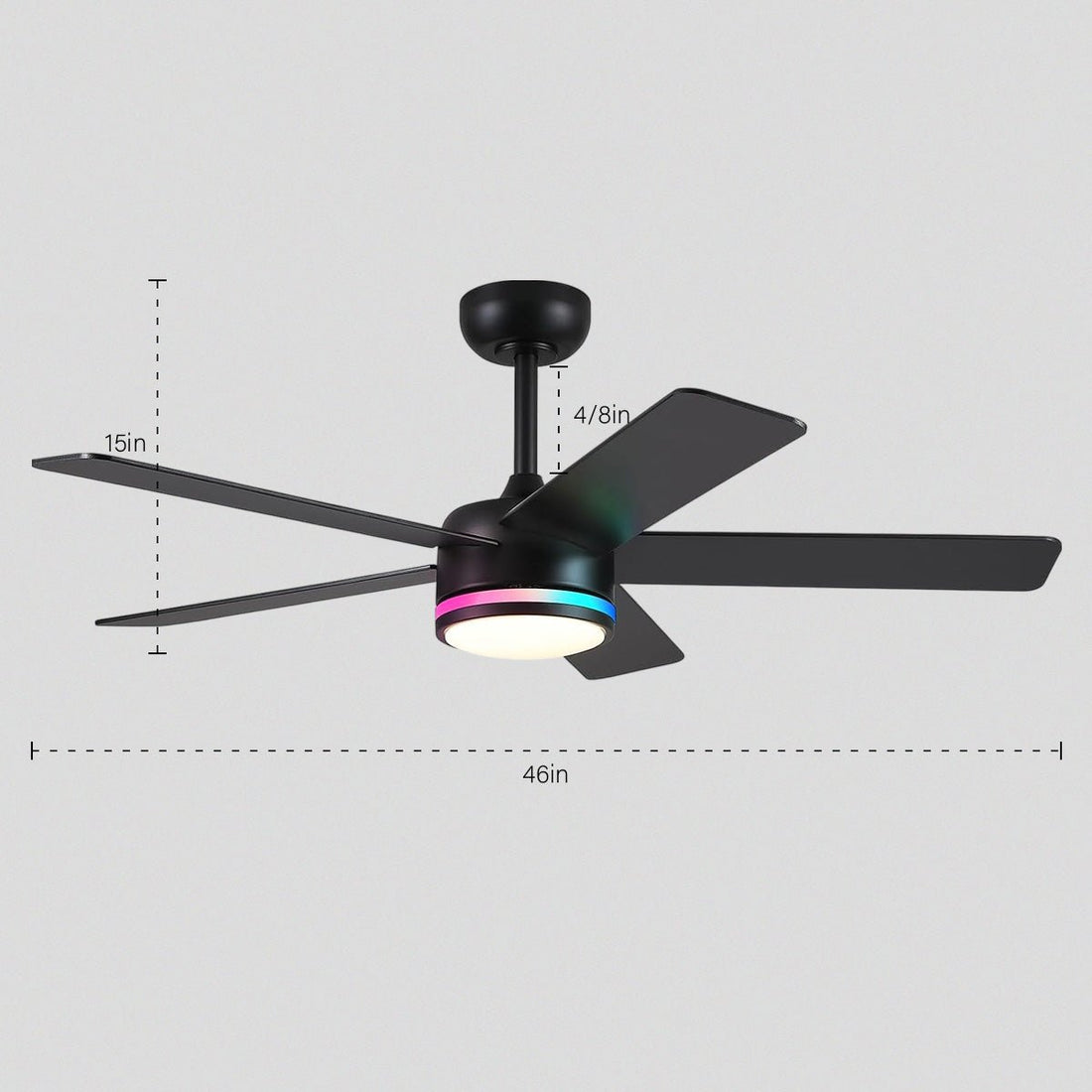 RGB Modern Black Ceiling Fan Light - Joyfuzzy