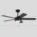 RGB Modern Black Ceiling Fan Light - Joyfuzzy