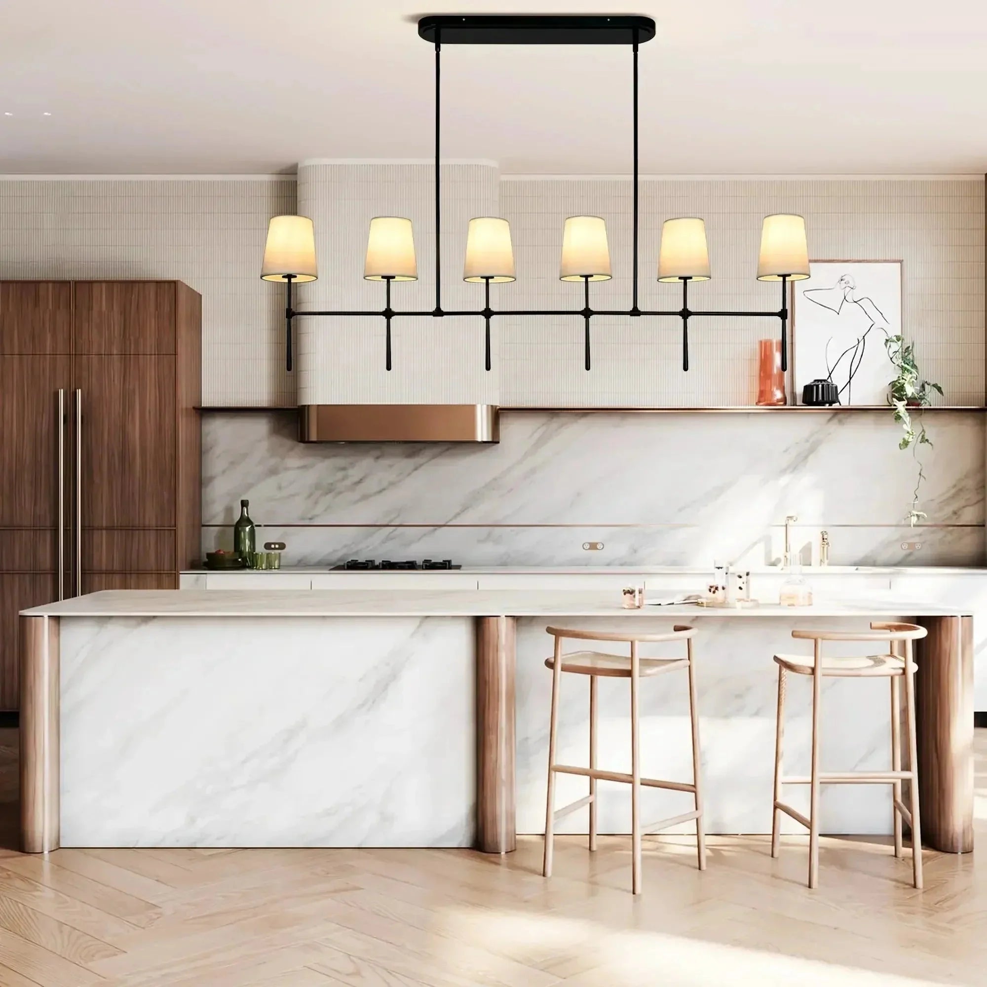 Rhodas Linear Chandelier - 6 - LightBlackJoyfuzzy