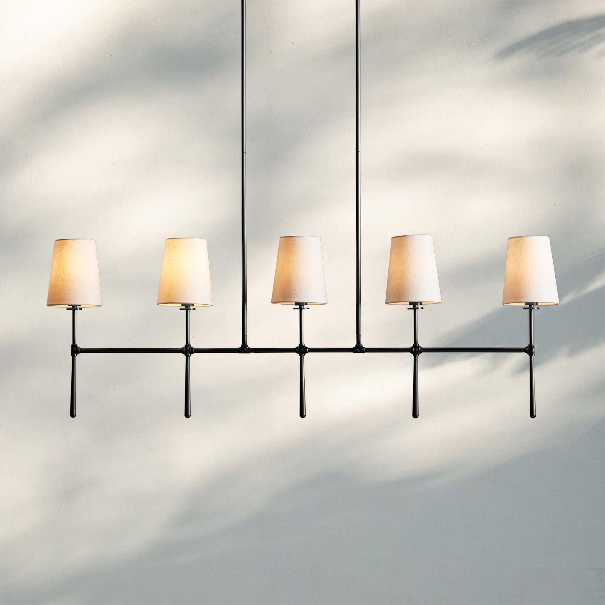Rhodas Linear Chandelier - 5 - LightBlackJoyfuzzy