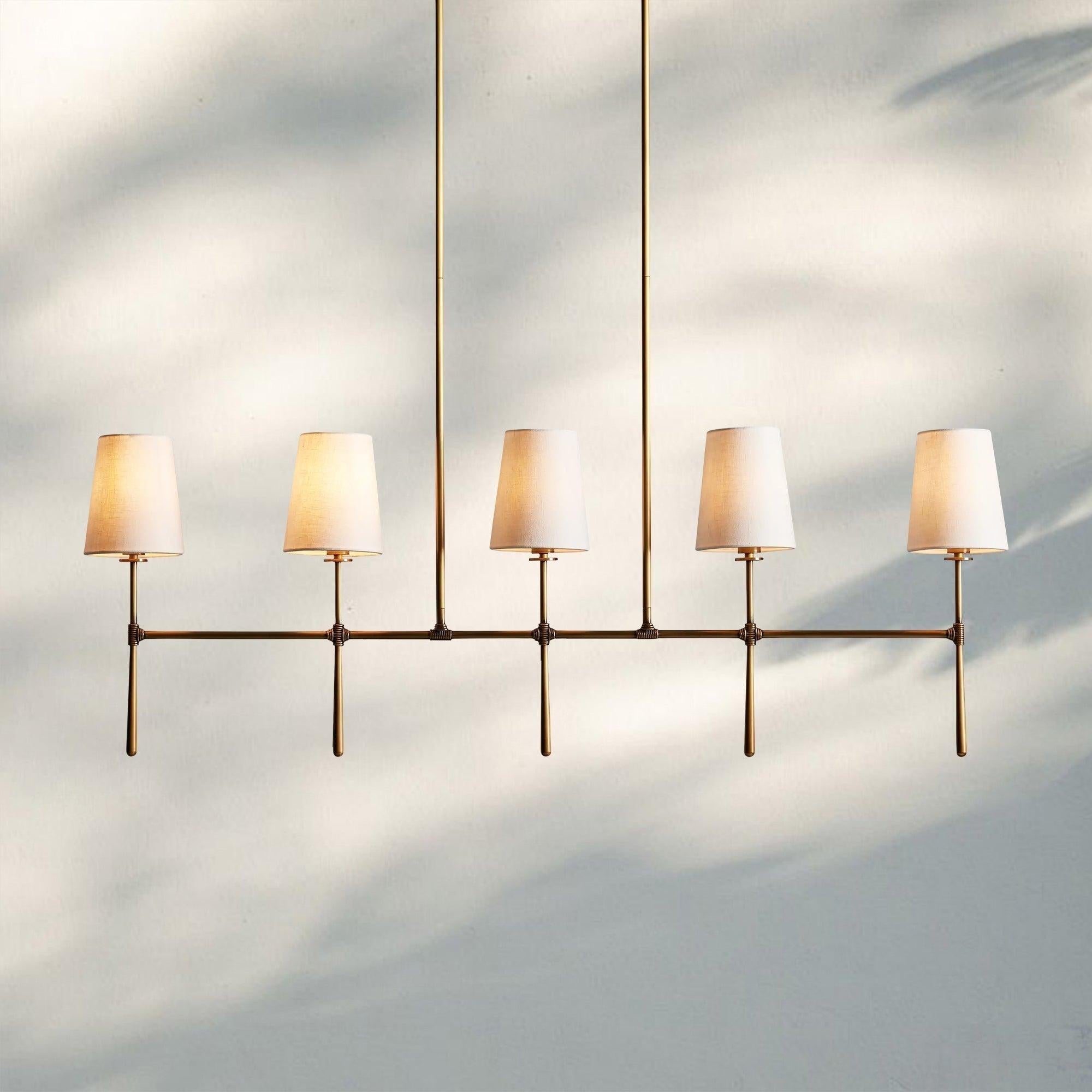 Rhodas Linear Chandelier - 5 - LightBrassJoyfuzzy