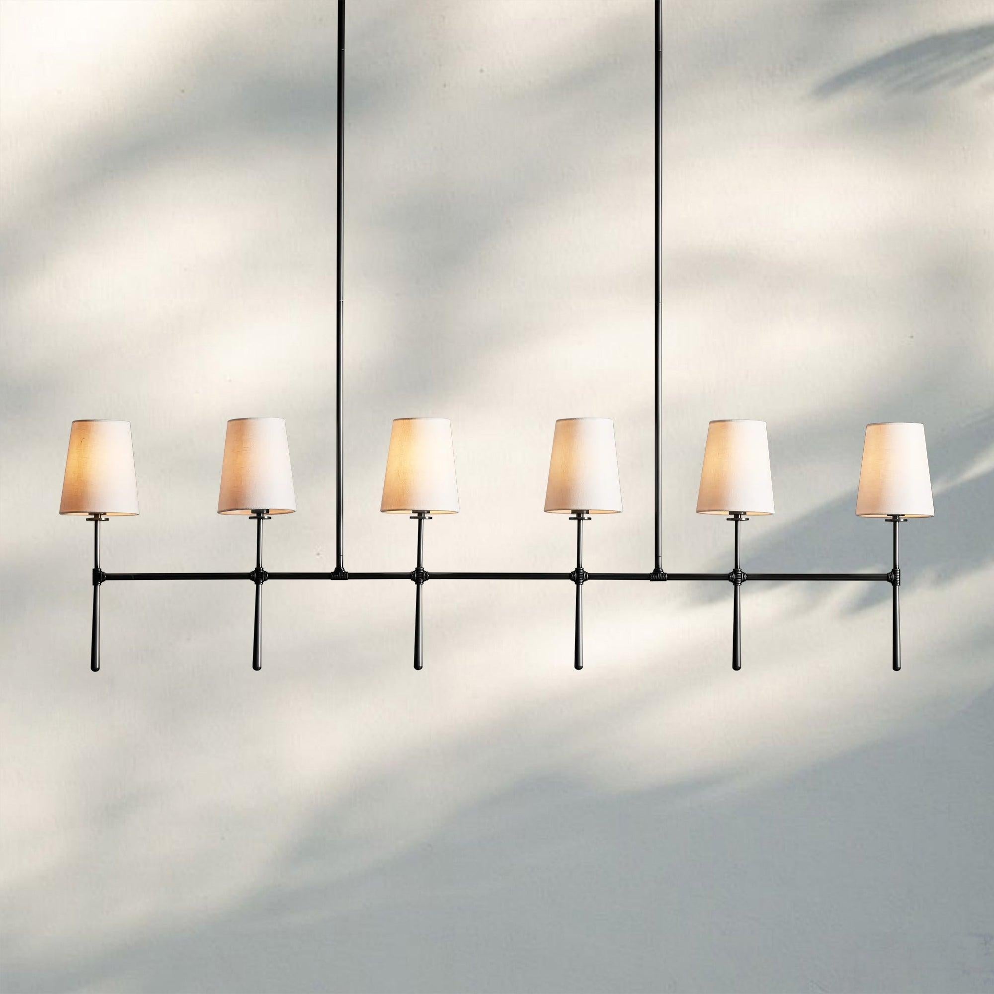 Rhodas Linear Chandelier - 6 - LightBlackJoyfuzzy