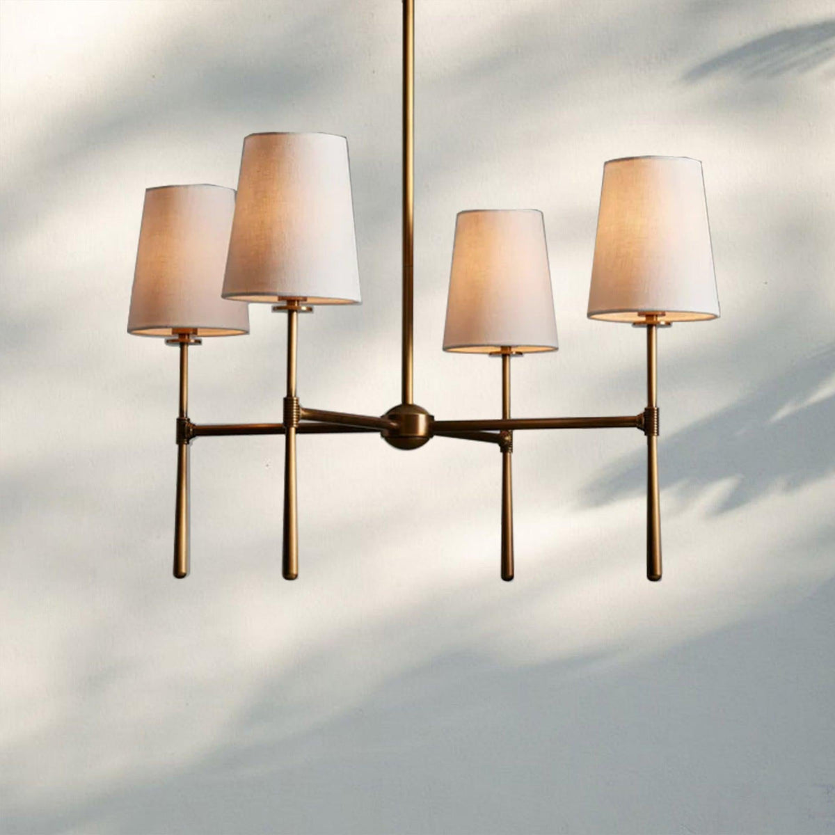 Rhodas Round Chandelier-4-Light-Brass-