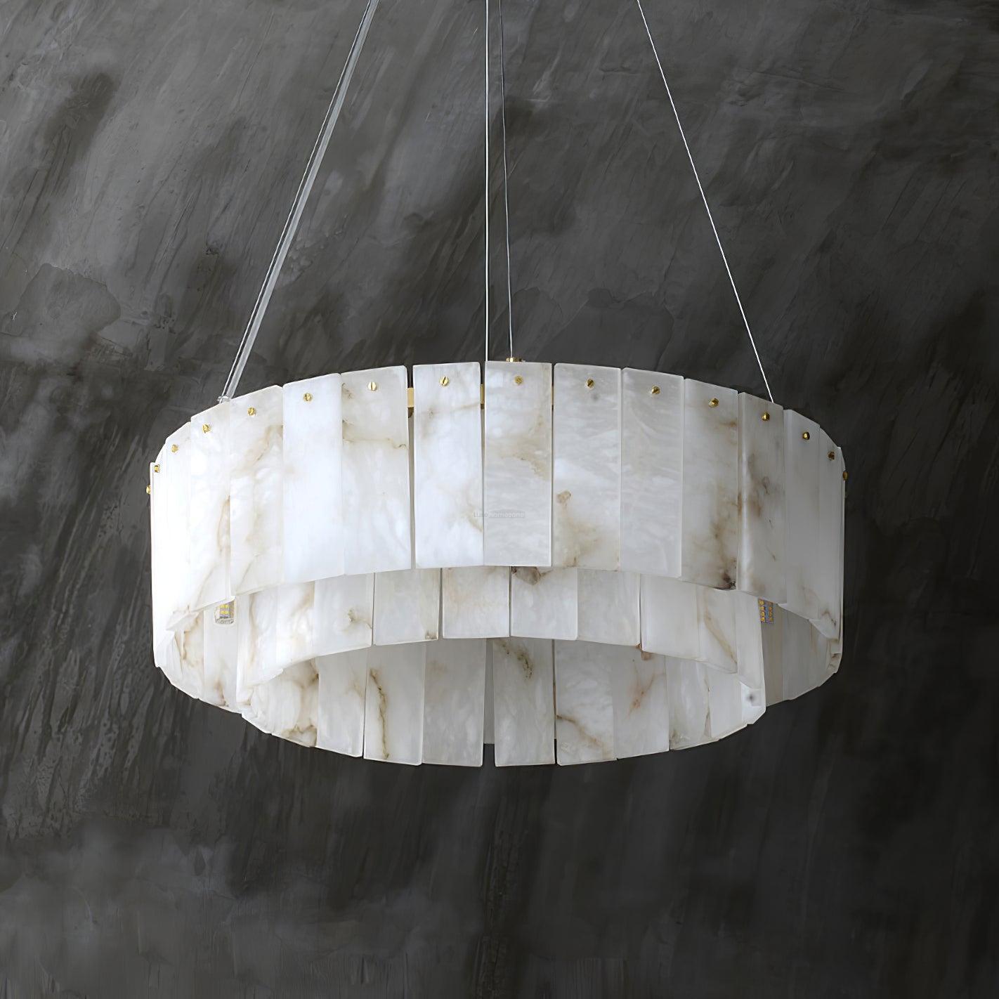 Rock Alabaster Chandelier 23.6" 31.4" - 23.6" x H 59"/ Dia 60cm x H 150cmBrass & White AlabasterJoyfuzzy