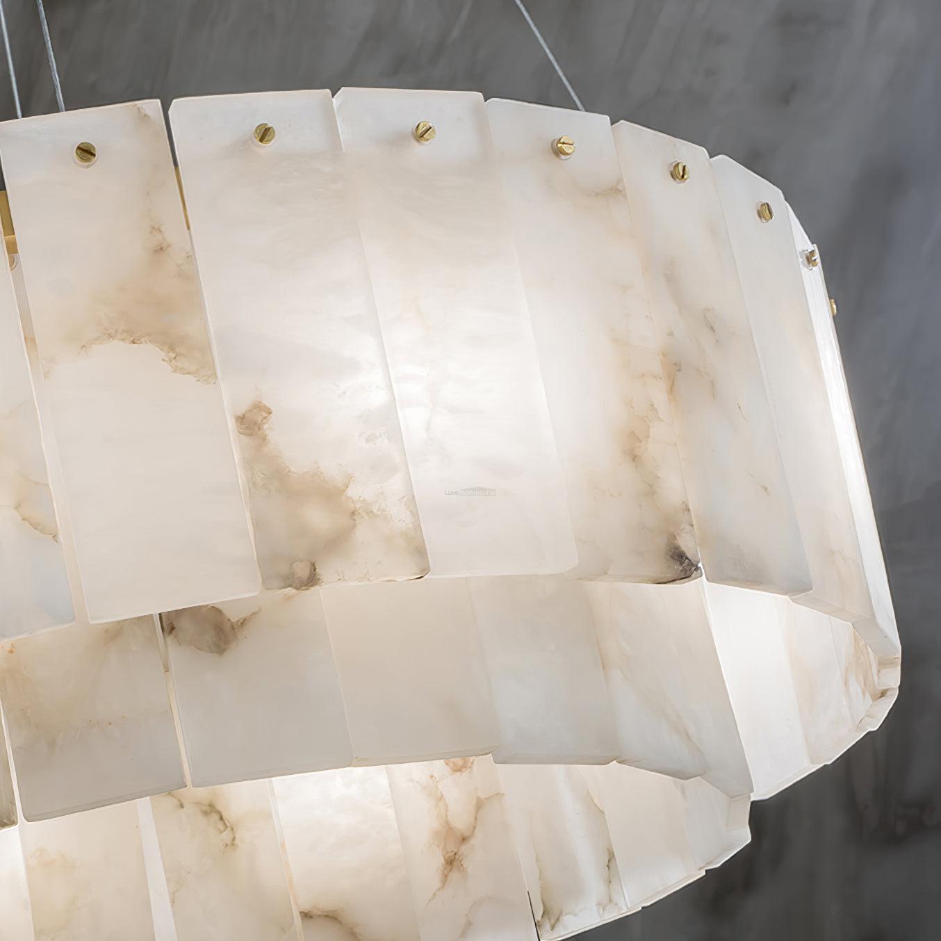 Rock Alabaster Chandelier 23.6" 31.4" - 23.6" x H 59"/ Dia 60cm x H 150cmBrass & White AlabasterJoyfuzzy