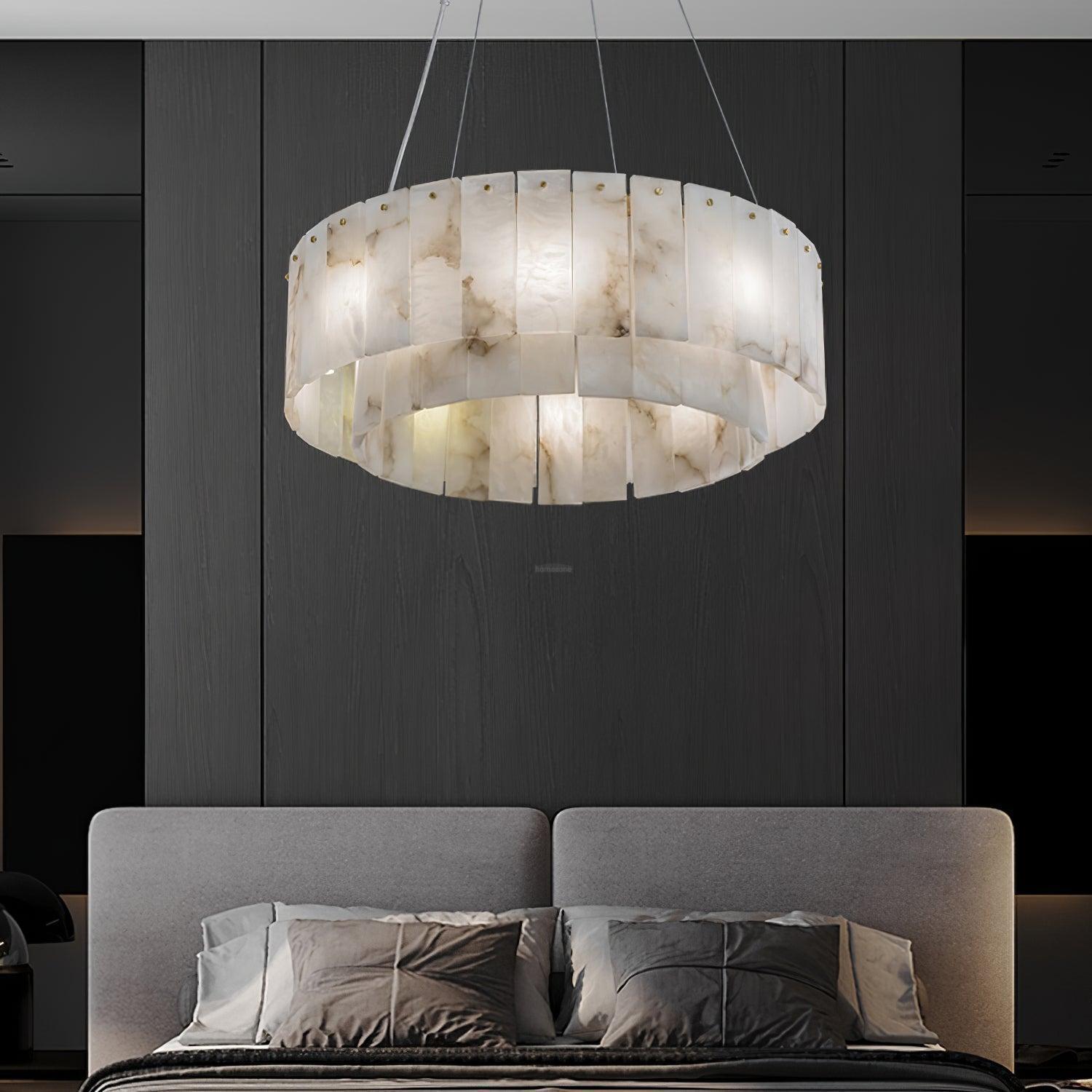 Rock Alabaster Chandelier 23.6" 31.4" - 23.6" x H 59"/ Dia 60cm x H 150cmBrass & White AlabasterJoyfuzzy