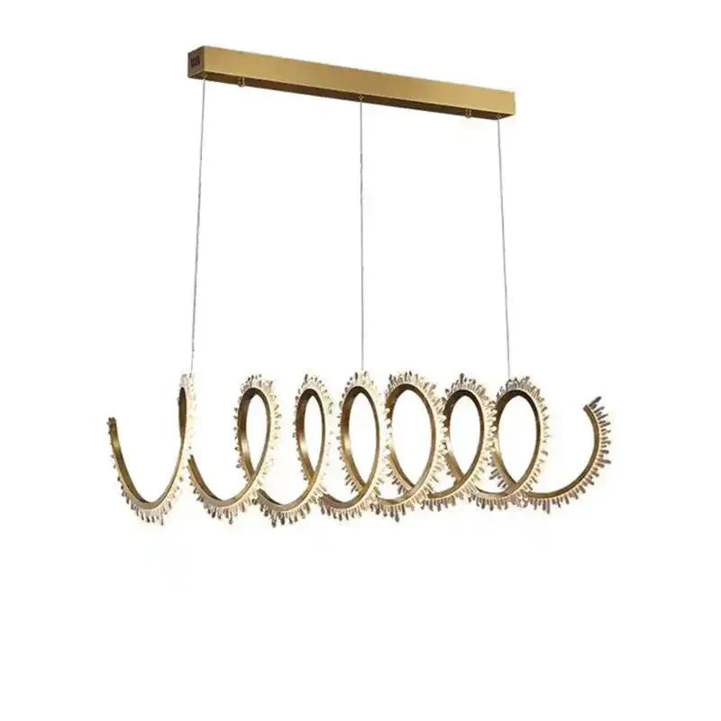 Rorie Modern Rock Crystal Spiral Chandelier, Island Chandelier - Joyfuzzy