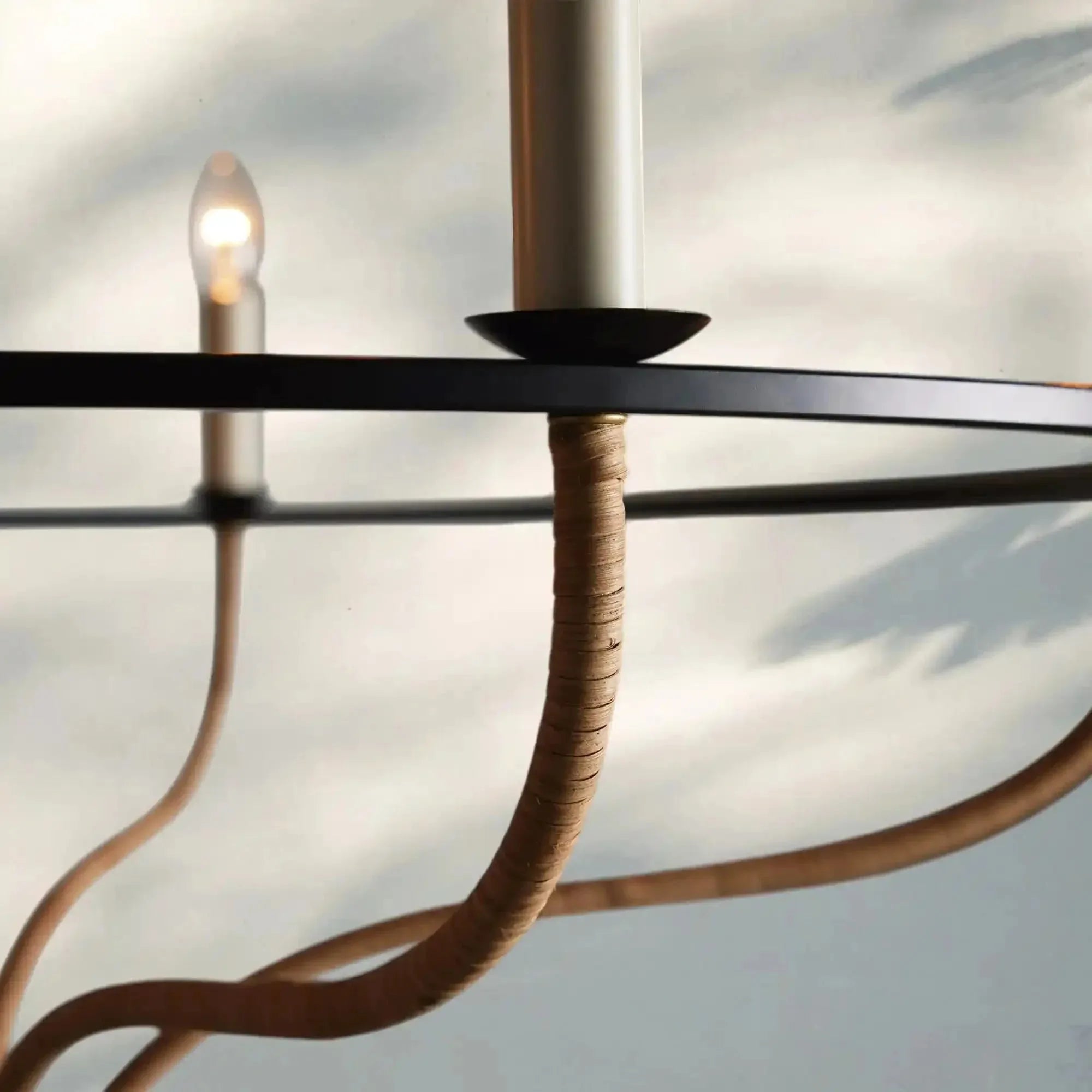 Rosalind Rattan Chandelier in Black - Joyfuzzy