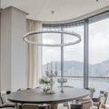 Round Modern Chandelier Brass & Clear Geode Quartz Crystal Hanging Light - Joyfuzzy