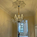 Rustic Antique European Candle Crystal Chandelier Popular Farmhouse Ceiling Light Fixture For Living Room - Joyfuzzy