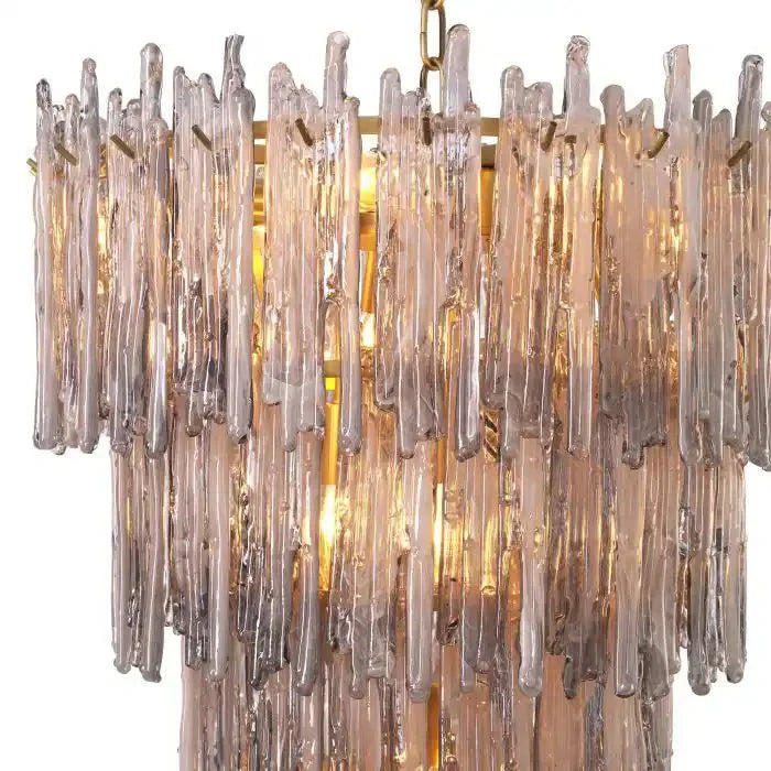 Saint Roch Modern Glass Chandelier Brass & Glass - Joyfuzzy