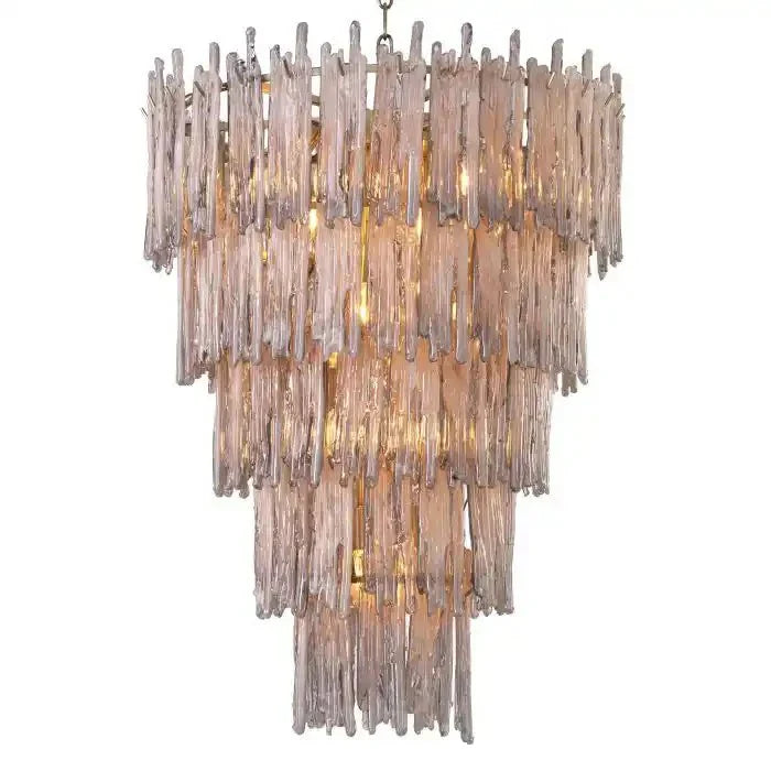 Saint Roch Modern Glass Chandelier Brass & Glass - Joyfuzzy