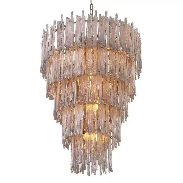 Saint Roch Modern Glass Chandelier Brass & Glass - Joyfuzzy