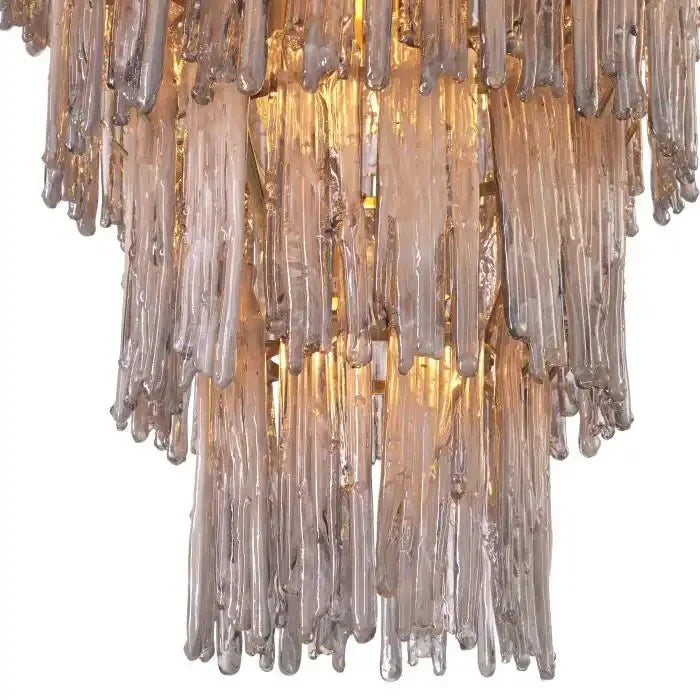 Saint Roch Modern Glass Chandelier Brass & Glass - Joyfuzzy