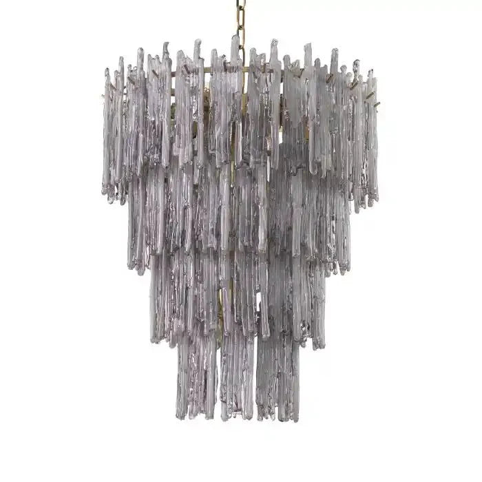 Saint Roch Modern Glass Chandelier Brass & Glass - Joyfuzzy
