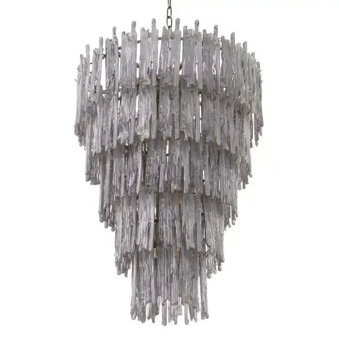 Saint Roch Modern Glass Chandelier Brass & Glass - Joyfuzzy