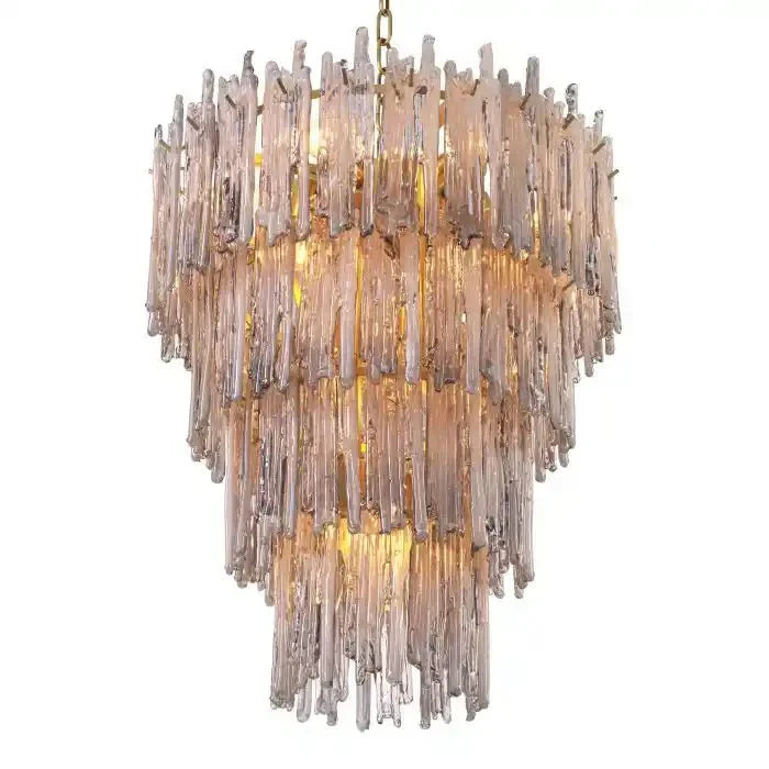 Saint Roch Modern Glass Chandelier Brass & Glass - Joyfuzzy