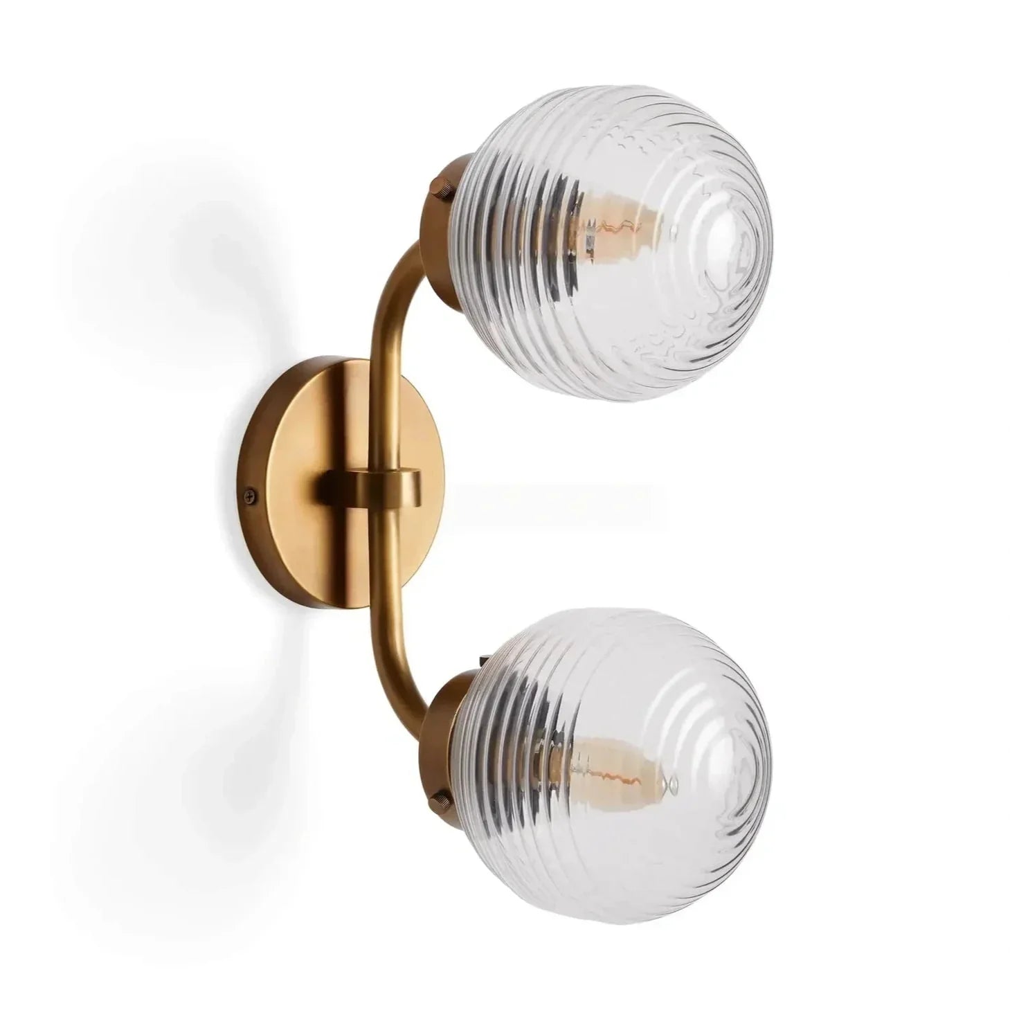 Sayre Linear Glass Globe Two Head Wall Sconce - Joyfuzzy