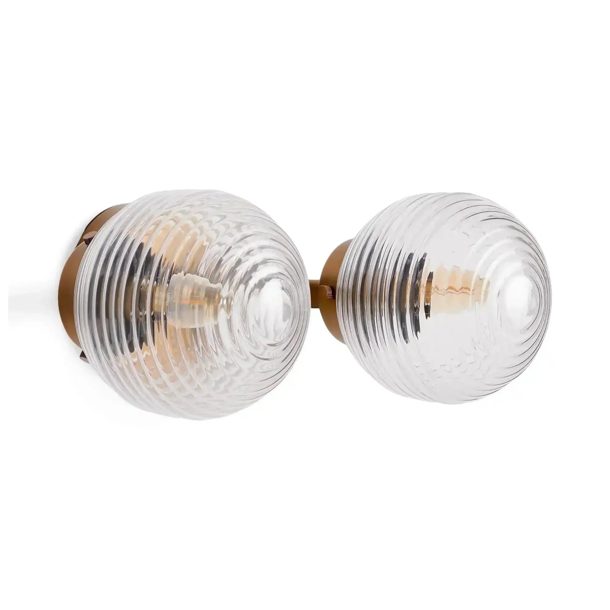 Sayre Linear Glass Globe Two Head Wall Sconce - Joyfuzzy
