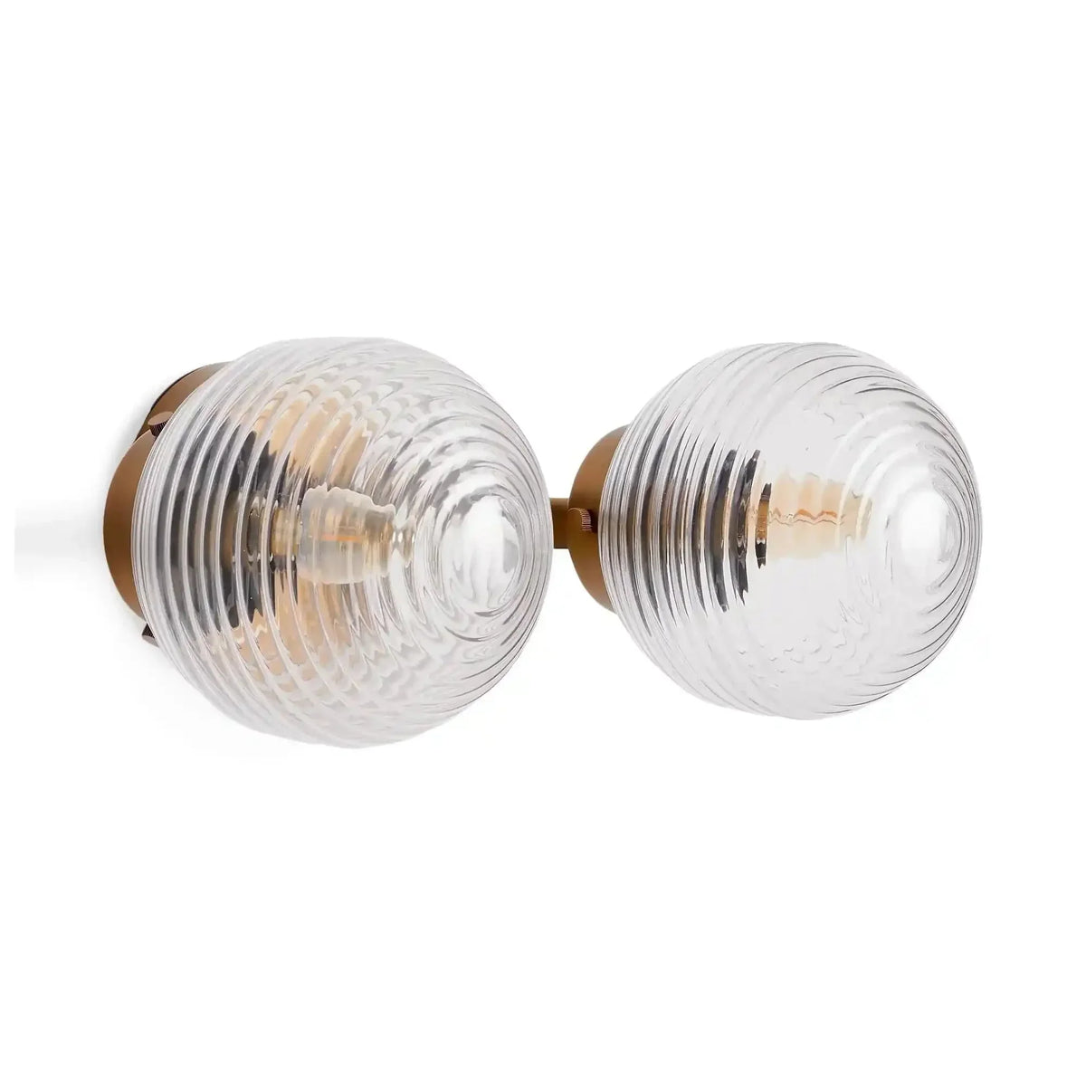 Sayre Linear Glass Globe Two Head Wall Sconce - Joyfuzzy