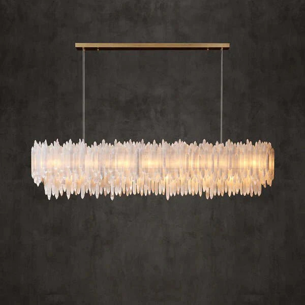 Selenite Layer Rectangular Chandelier - Joyfuzzy