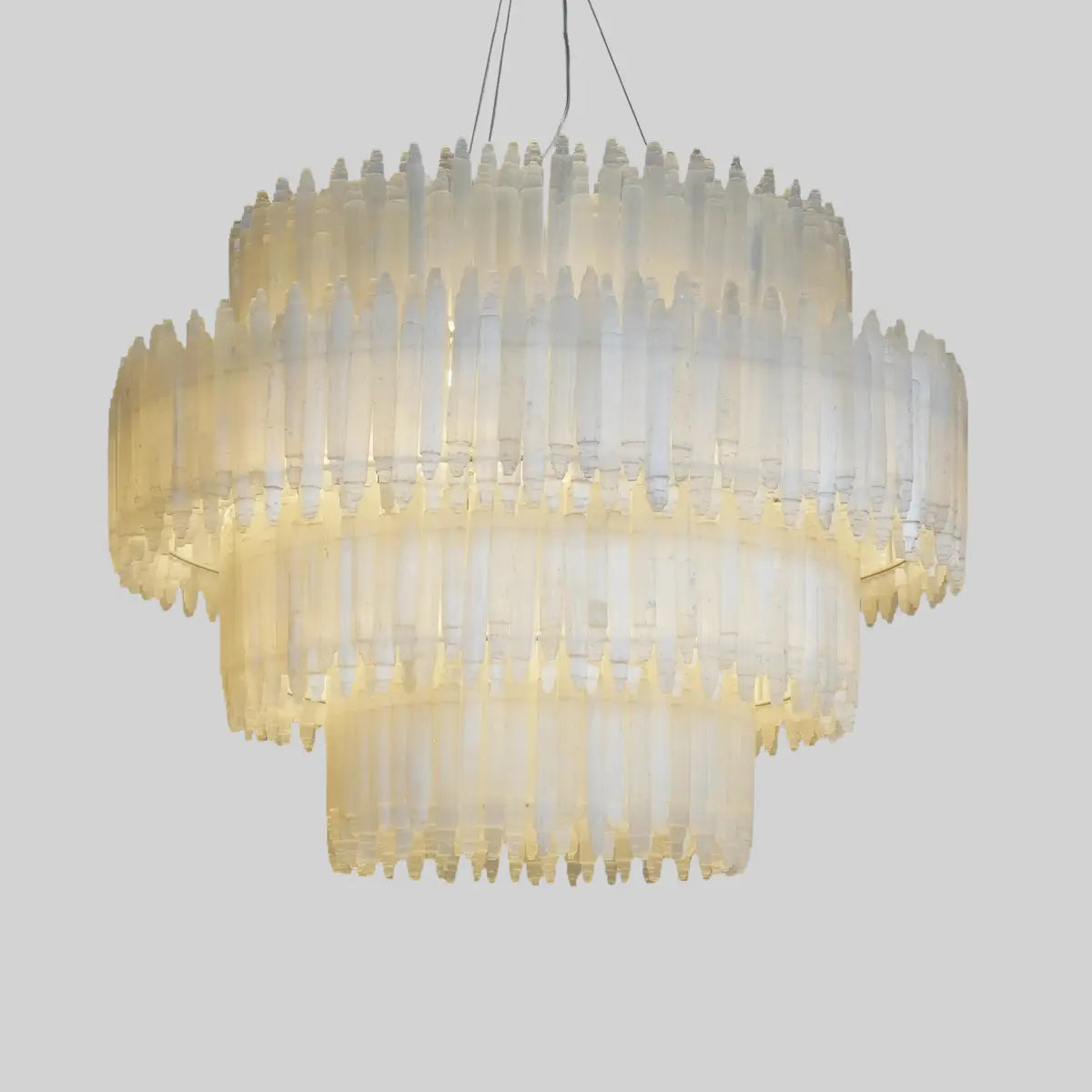 Selenite Layer Round Chandelier