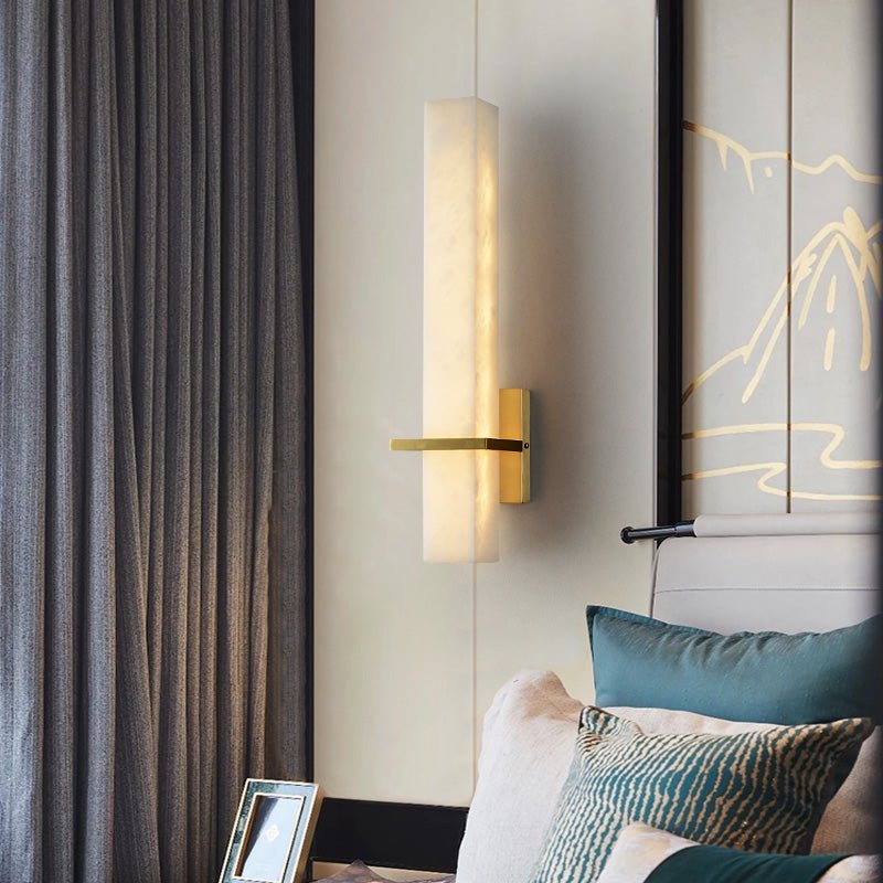 Serene Modern Alabaster Linear Wall Sconce - Joyfuzzy