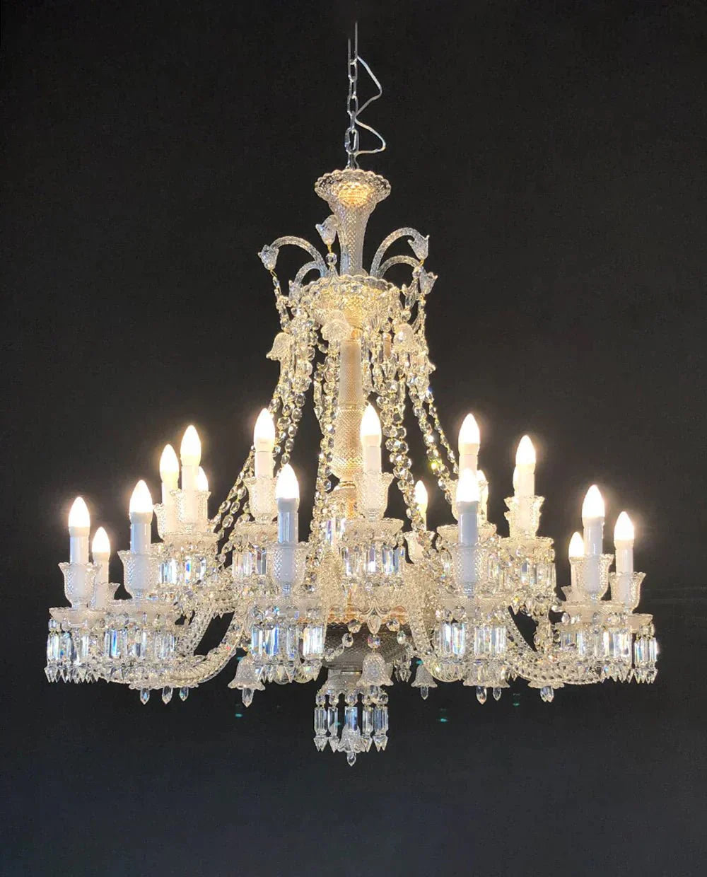 Short 24 Lights Clear Zanith Chandelier Crystal Lighting - Joyfuzzy