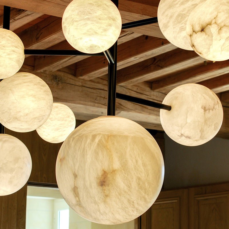 Sian Modern Sphere Delight - Modern Artistic Alabaster Pendant Light - Joyfuzzy
