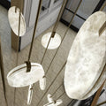 Soho Real Alabaster Disc Pendant Light, Pendant Lamp For Hallway, Staircase - D 13.8''Joyfuzzy