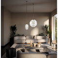 Soho Real Alabaster Disc Pendant Light, Pendant Lamp For Hallway, Staircase - D 13.8''Joyfuzzy