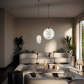 Soho Real Alabaster Disc Pendant Light, Pendant Lamp For Hallway, Staircase - D 9.8'Joyfuzzy