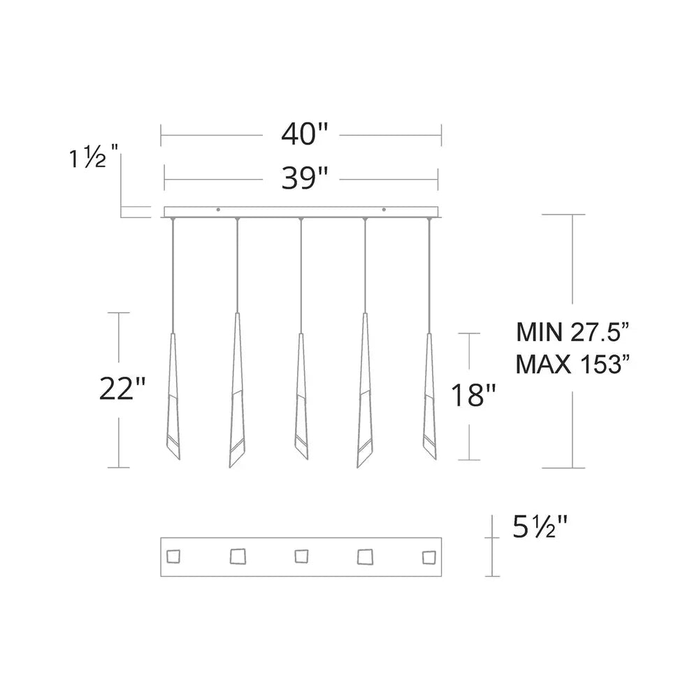 Solitude Linear LED Multi Pendant Light - Joyfuzzy