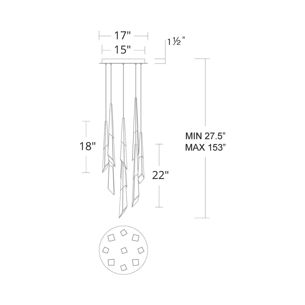 Solitude Round LED Multi Chandelier - Joyfuzzy