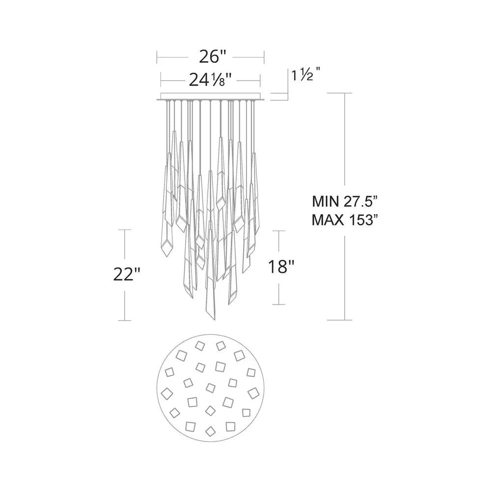 Solitude Round LED Multi Chandelier - Joyfuzzy