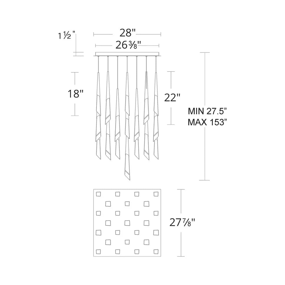 Solitude Square LED Multi Pendant Light - Joyfuzzy