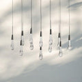 Soltaire Linear Chandelier - Seeded Glass Raindrop Pendant Lighting - 37‘’BrassJoyfuzzy