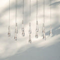 Soltaire Linear Chandelier - Seeded Glass Raindrop Pendant Lighting - 37‘’BrassJoyfuzzy