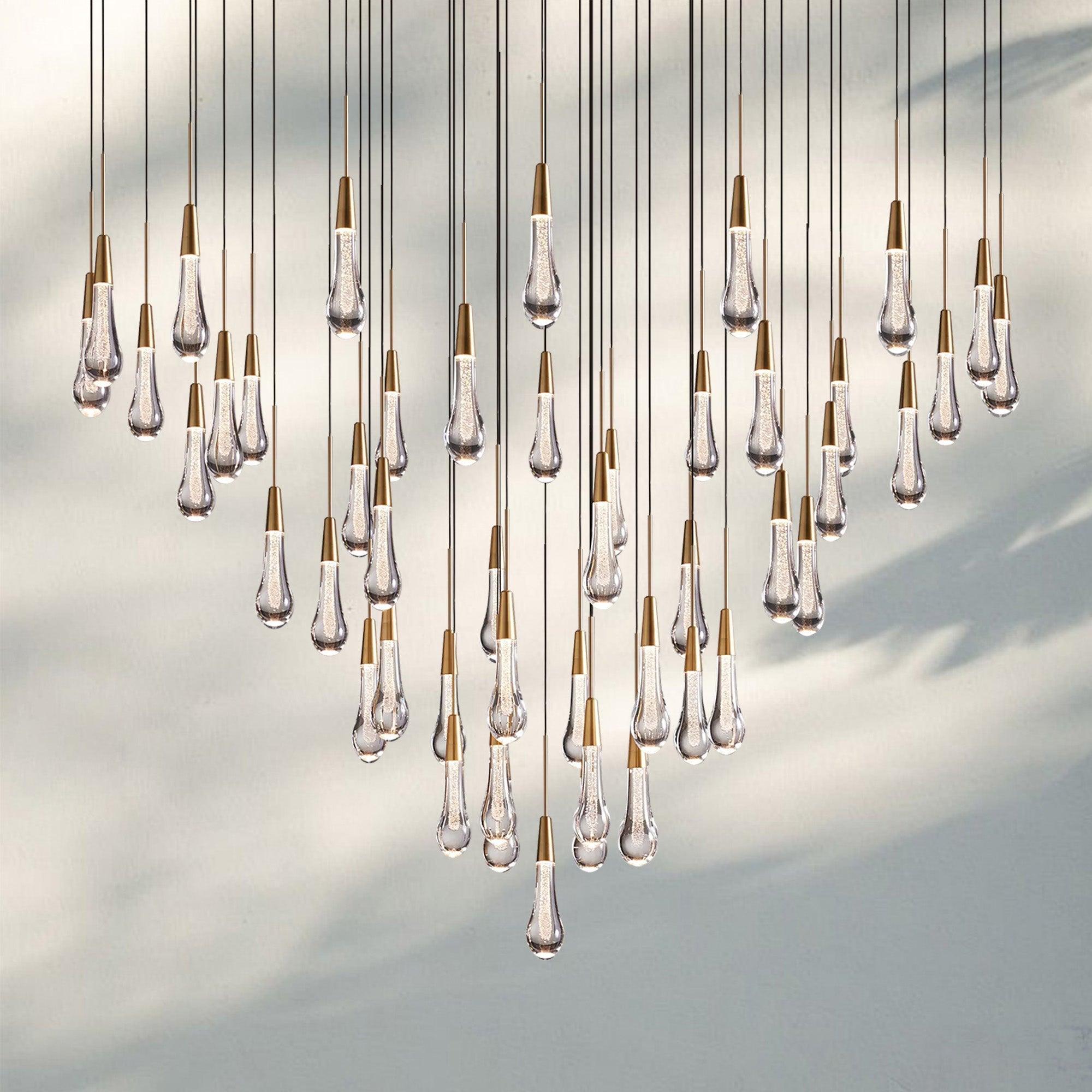 Solitaire Round Chandelier 17" 24" 36“ 58“-47-Light 58‘’-Brass-