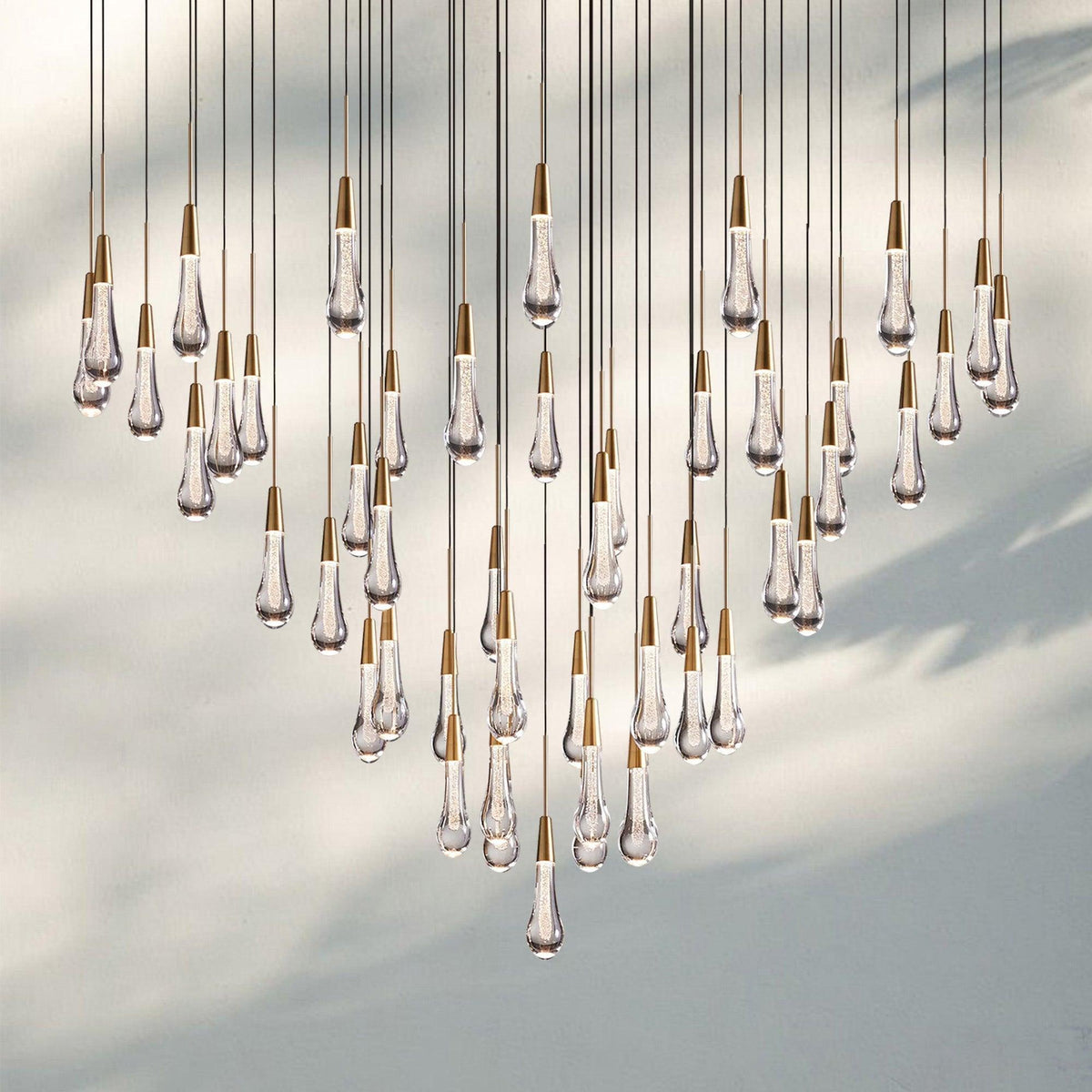 Solitaire Round Chandelier 17" 24" 36“ 58“-47-Light 58‘’-Brass-