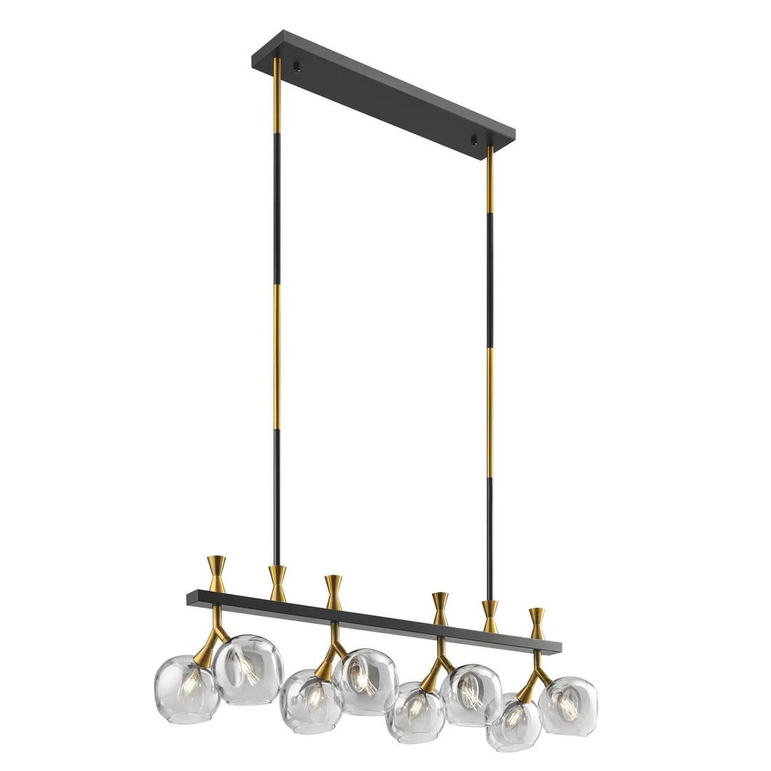 Sonder Rectangular Gold and Black Chandelier - Joyfuzzy