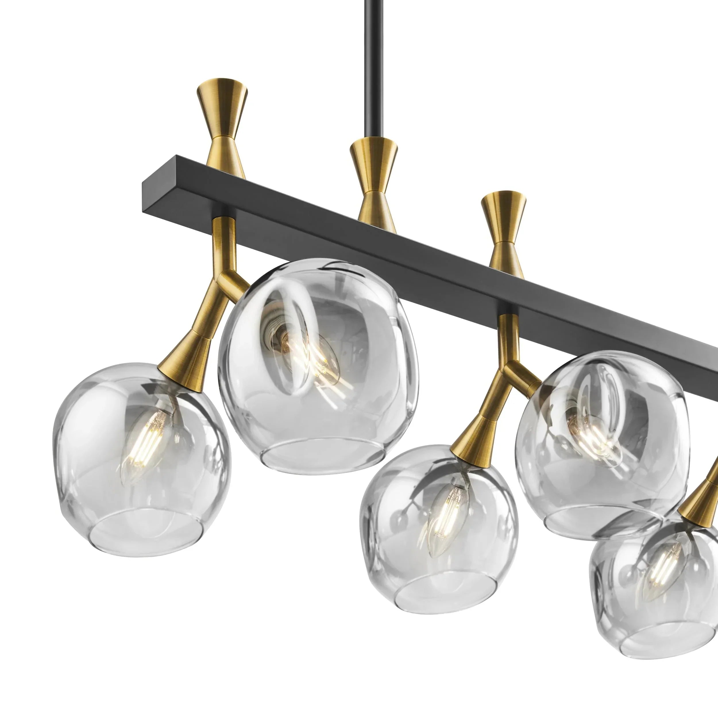 Sonder Rectangular Gold and Black Chandelier - Joyfuzzy