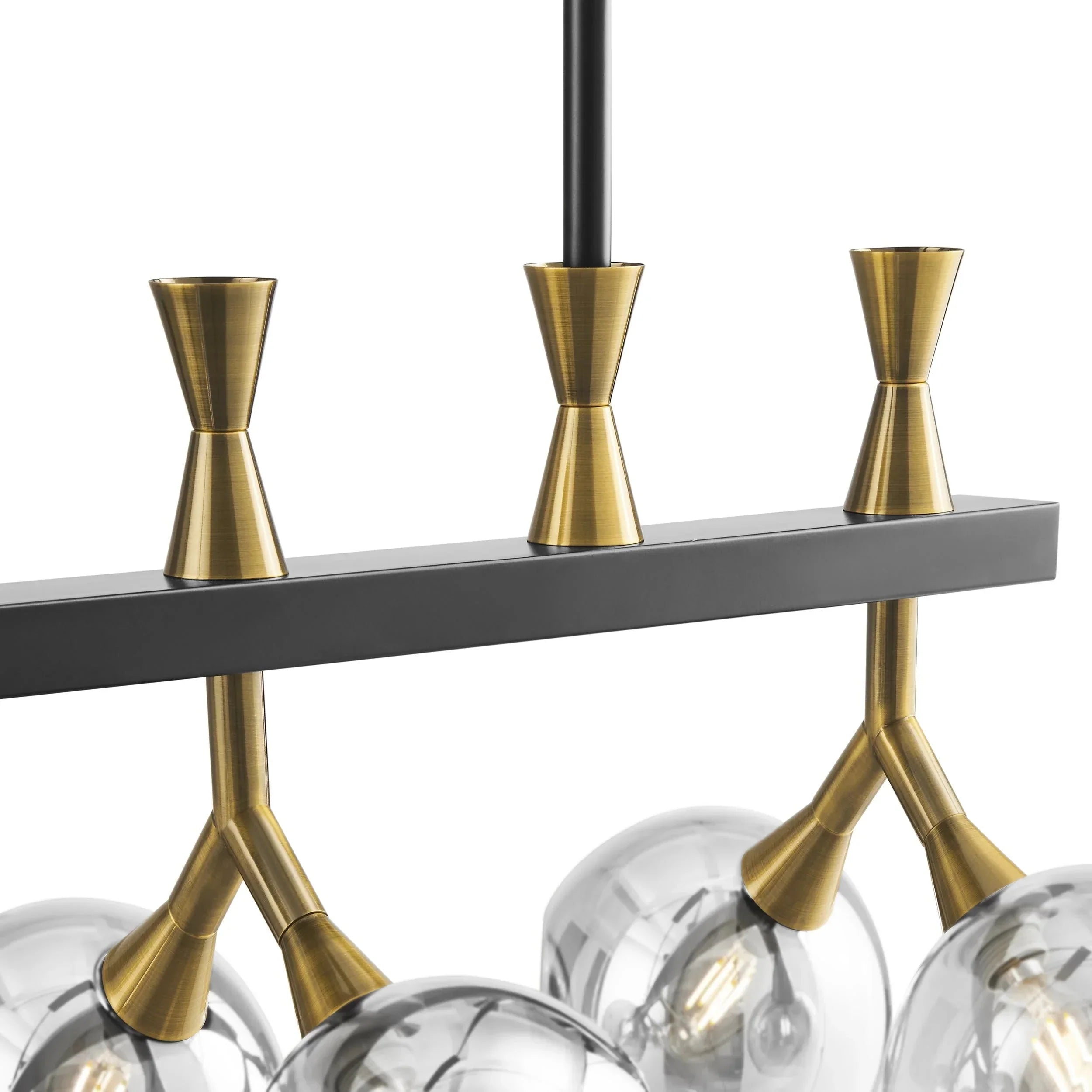 Sonder Rectangular Gold and Black Chandelier - Joyfuzzy