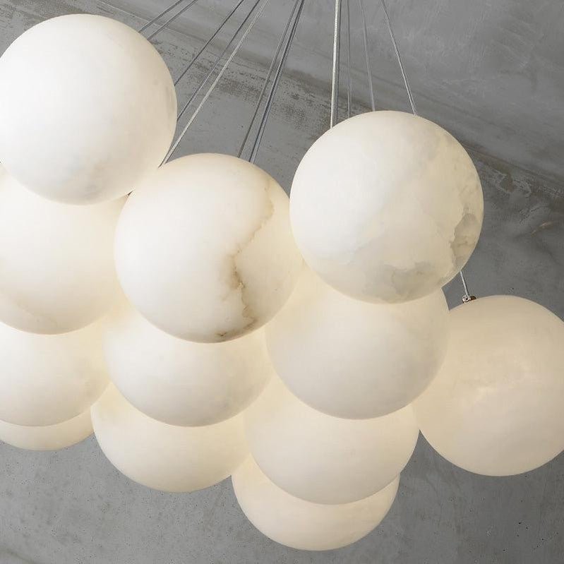 Sophie Modern Alabaster Ball Pendant Light, Dining Room Light - 7 BallsJoyfuzzy